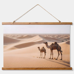 Malerische Landschaft Wüste Sand Natur Ruhe Wandteppich Mit Holzrahmen