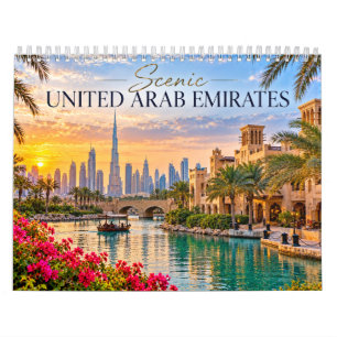Malerische Landschaften der Vereinigten Arabischen Kalender