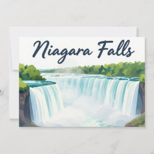 Malerische Landschaftsillustration der Niagara-Fäl Feiertagskarte