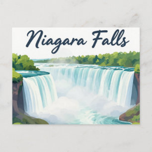 Malerische Landschaftsillustration der Niagara-Fäl Feiertagspostkarte