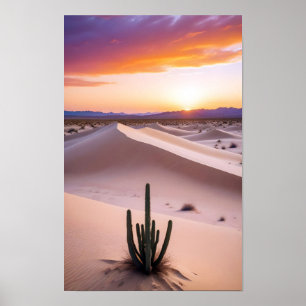 Malerische Landschaftswüste Sonnenuntergang Natur Poster