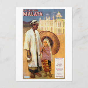 Malerische Malaya Restauriertes Vintage-Reiseposte Postkarte