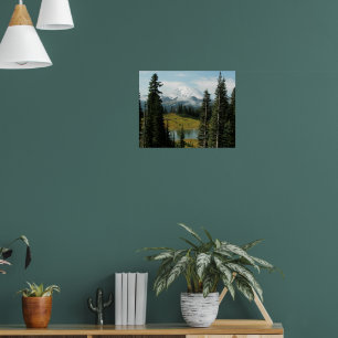 Malerische Mount Rainier-Fotolandschaft Poster