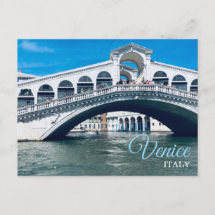 Malerische Rialto-Brücke Venedig Italien Reise Postkarte