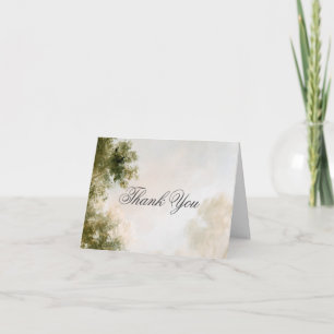 Malerische romantische Gartenhochzeit Dankeskarte