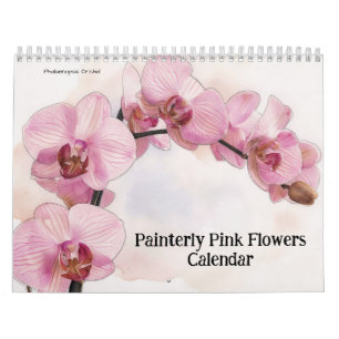 Malerische rosa Blumen Kalender