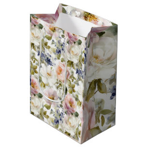Malerische Rose und Blume Mittlere Geschenktüte