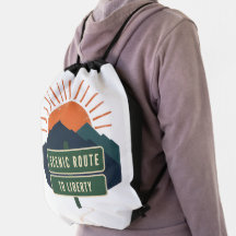 Malerische Route Zur Freiheit Kordelzug-Rucksack