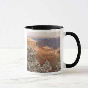 Malerische schneebedeckte Winterlandschaft entlang Tasse