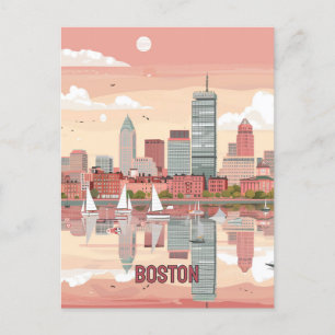 Malerische Sicht auf die Skyline von Boston Postkarte