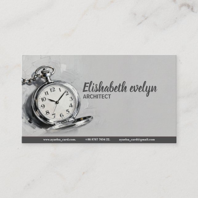 Malerische silberne Taschenuhr gf678 Visitenkarte (Vorderseite)