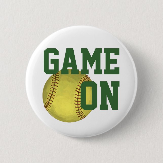 Malerische Softball-Kunst Button (Vorderseite)
