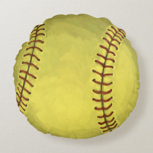 Malerische Softball-Kunst Rundes Kissen