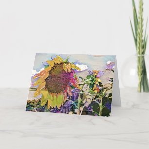 Malerische Sommersonnenblumen Art Card Karte