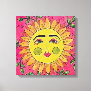 Malerische Sonnenblumenblume Leinwand Art Collecti