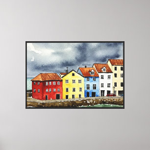 Malerische Stadt Leinwanddruck