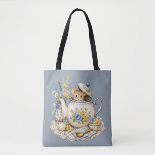 Malerische Teekannen-Maus Cottagecore Blüten