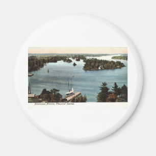 Malerische Thousand Islands NY 1907 Vintage Magnet