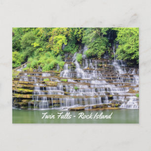 Malerische Twin Falls Rock Island Postkarte