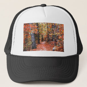 Malerische Waldspazierweg Wasserfarbengeschenke Truckerkappe