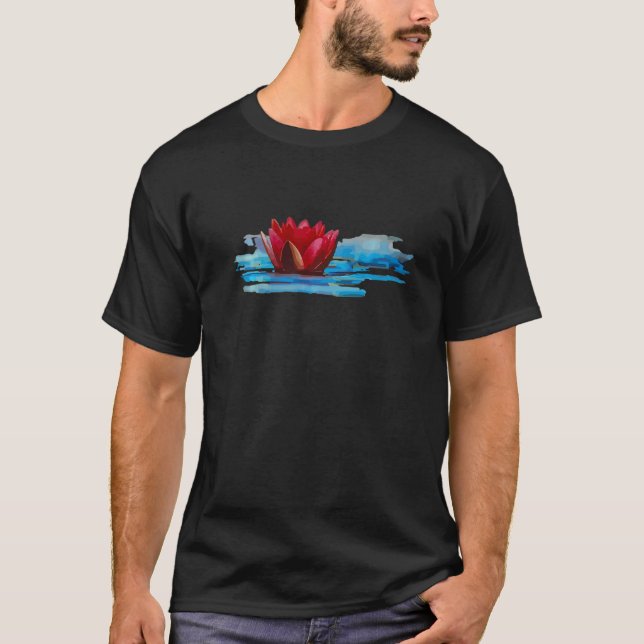 Malerische Wasserlilie in blauem Wasser T-Shirt (Vorderseite)