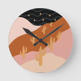 Malerische Wüstenlandschaft Runde Wanduhr