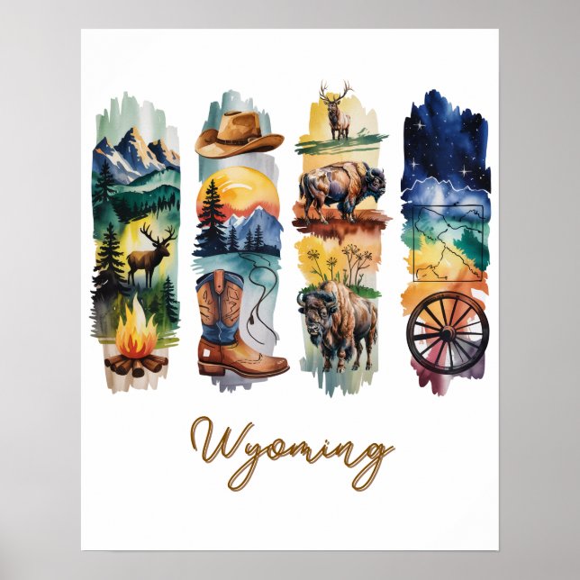 Malerische Wyoming-Pinselstriche Poster (Vorne)