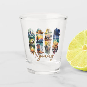 Malerische Wyoming-Pinselstriche Schnapsglas