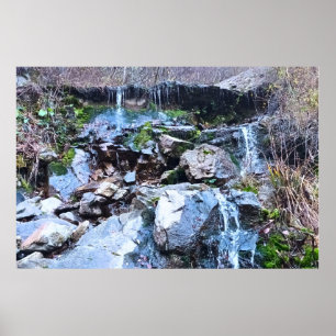 Malerischer Bergwasserfall - Wilde Natur Rumänien Poster
