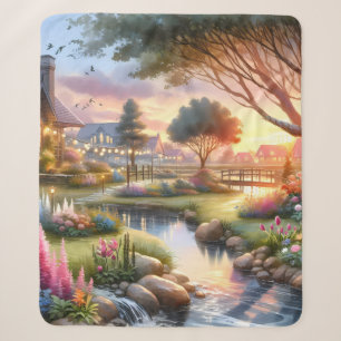 Malerischer Cottage-Garten-Sonnenuntergang Sherpadecke