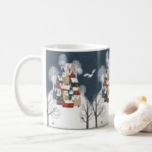 Malerisches Dorf Im Schnee Kaffeetasse