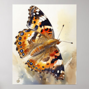 Malerisches Lady Butterfly Art Print Poster