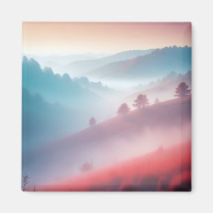 Malerisches Landschaftstal Wiesen Landschaft Magnet