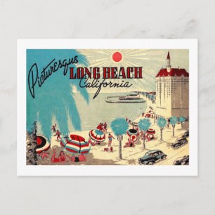 Malerisches Long Beach, Kalifornien Vintage Postkarte