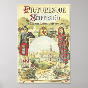 Malerisches Schottland - Vintage Illustration Poster