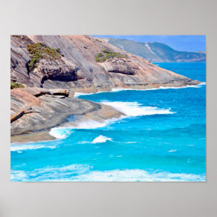 Malerisches Seascape Gentle Waves Cliffs Foto Poster