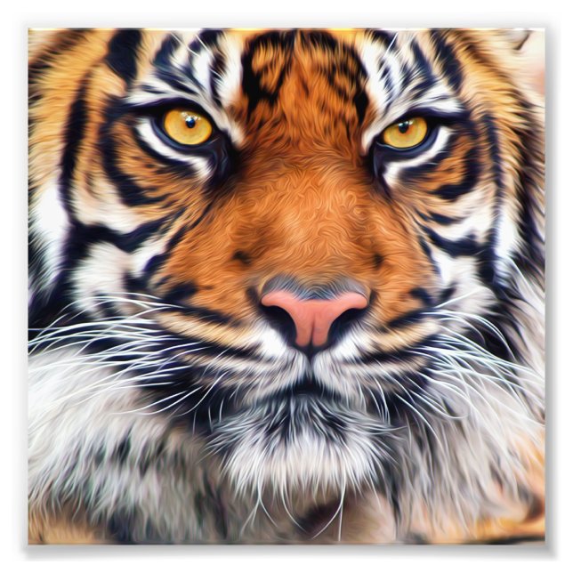 Malerisches Siberisches Tiger-Paint-Foto Fotodruck (Vorne)