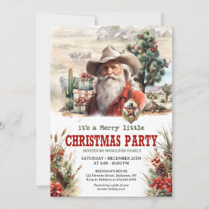 Malerisches westliches Santa-Cowboy-Sheriff-Abzeic Einladung