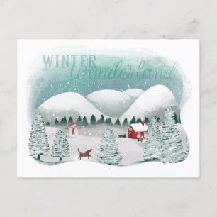 Malerisches Winterwunderland Feiertagspostkarte