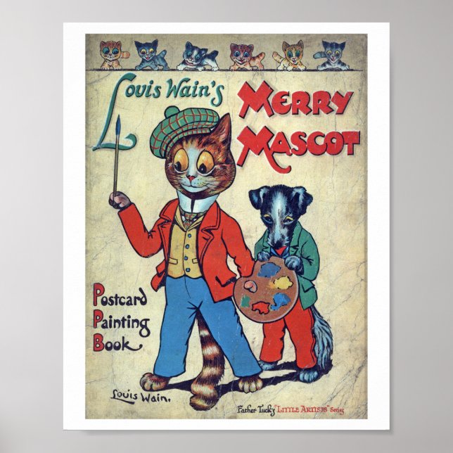 Malerkatze, Louis Wain Poster (Vorne)