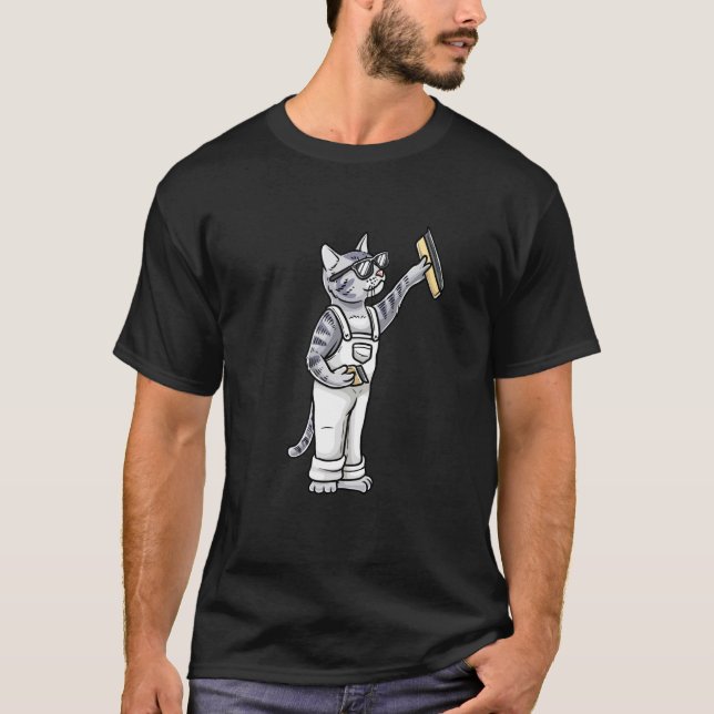 Malerkatze Malen T-Shirt (Vorderseite)