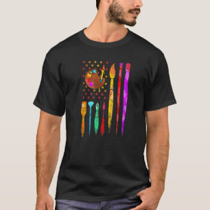 Malerkostüm Farbpalette Pinsel Artist Amerika T-Shirt