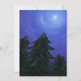 Malerkunst Weihnachtsstar in Tannenwald Einladung