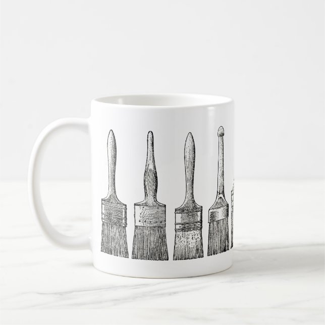 Malerlackbürsten auf Tasse (Links)