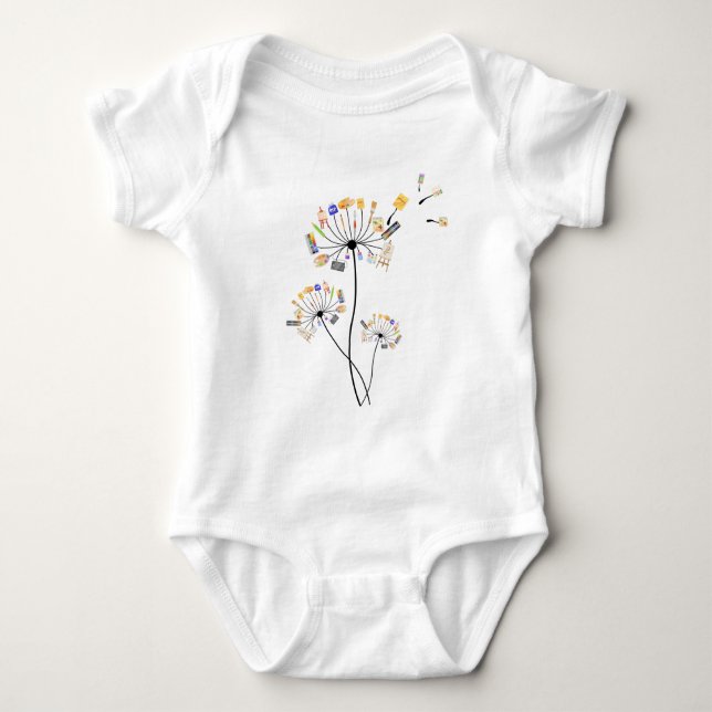 Malerliebhaber Dandelion Geschenk für Maler Kunst Baby Strampler (Vorderseite)
