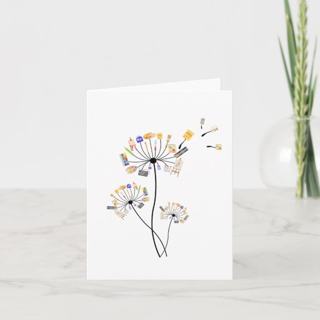 Malerliebhaber Dandelion Geschenk für Maler Kunst Karte (Vorderseite)