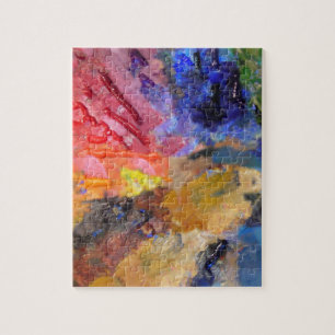 Malerpalette mit farbenfrohen Farben Puzzle