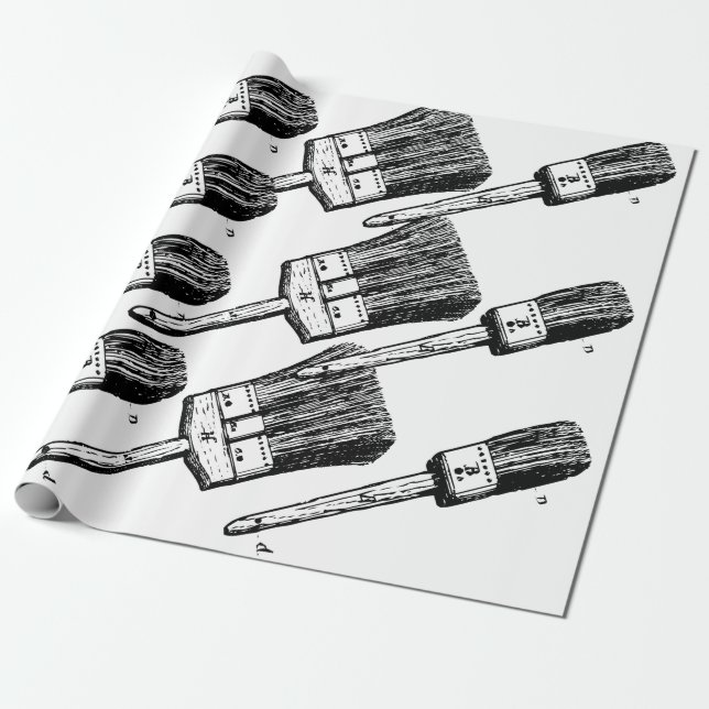 Malerpinselentwurf Geschenkpapier (Ungerollt)