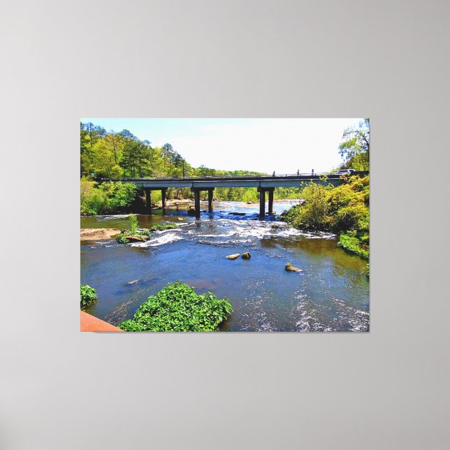 Malersche Brücke am Fluss Leinwanddruck (Vorderseite)