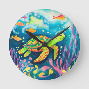 Malerschildkröte Runde Wanduhr